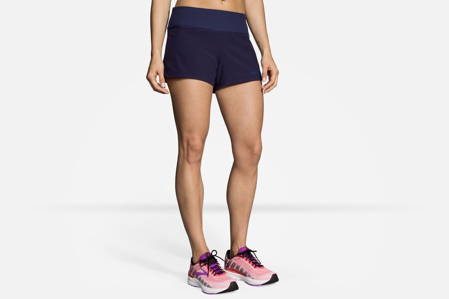 Womens Brooks Chaser 3" Bottoms Navy | 695408-SHE